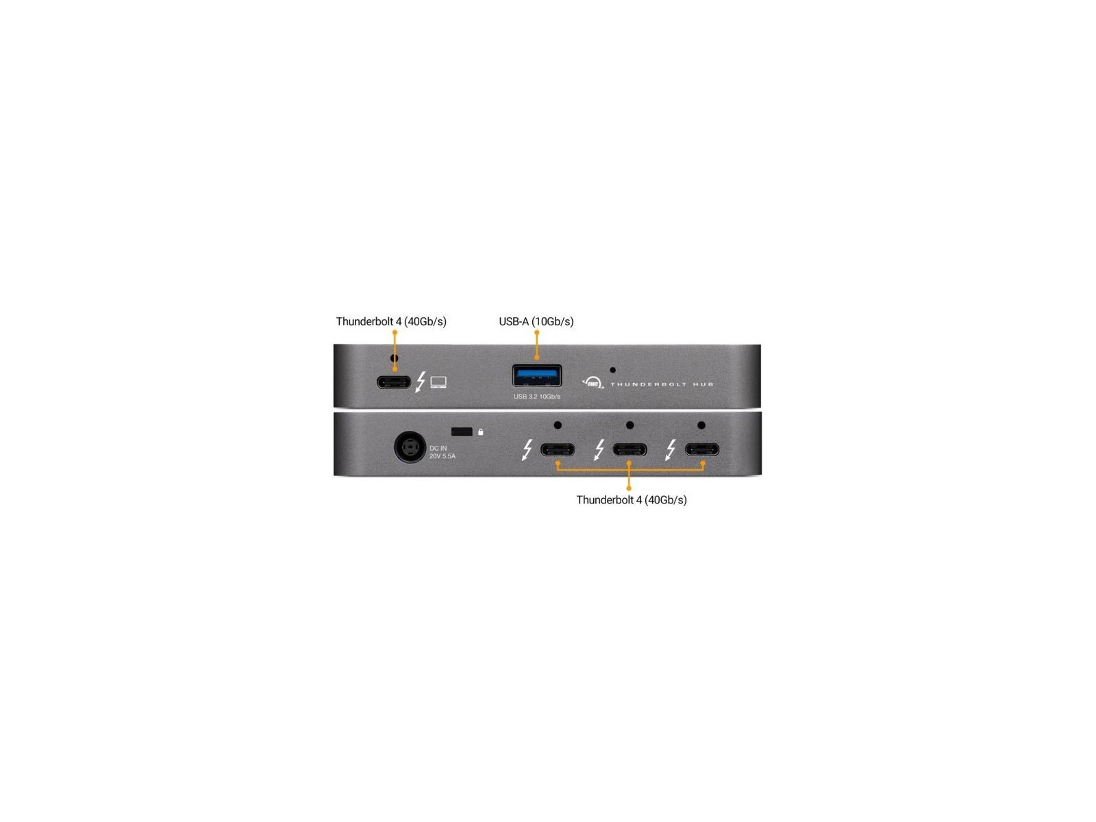 OWCTB4HUB5P OWC 40Gb/s Thunderbolt 4 USB 3.2 Gen 2 Type-A Port 17 x 118 x 73 mm 209 g Space Gray OWCTB4HUB5P OWC 40Gb/s Thunderbolt 4 USB 3.2 Gen 2 Type-A Port 17 x 118 x 73 mm 209 g Space Gray