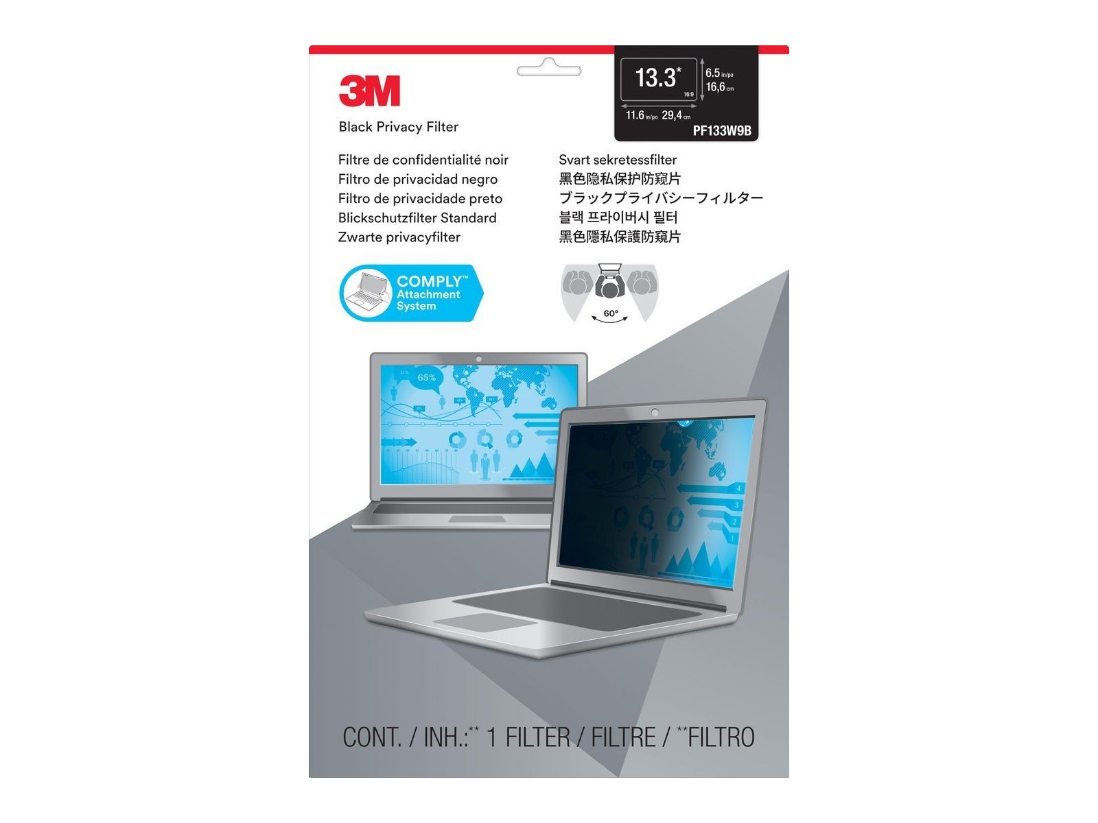 PF133W9B 3M Privacy Filter 13.3" 16:9 COMPLY 98044054314 PF133W9B 3M Privacy Filter 13.3" 16:9 COMPLY 98044054314
