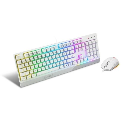 S11-04US319-CLA MSI Vigor Gk30 Combo White Memchanical Gaming Tastiera Keyboard + Gaming Mouse Bundle 'Uk Layout 6-Zone Rgb Ligh