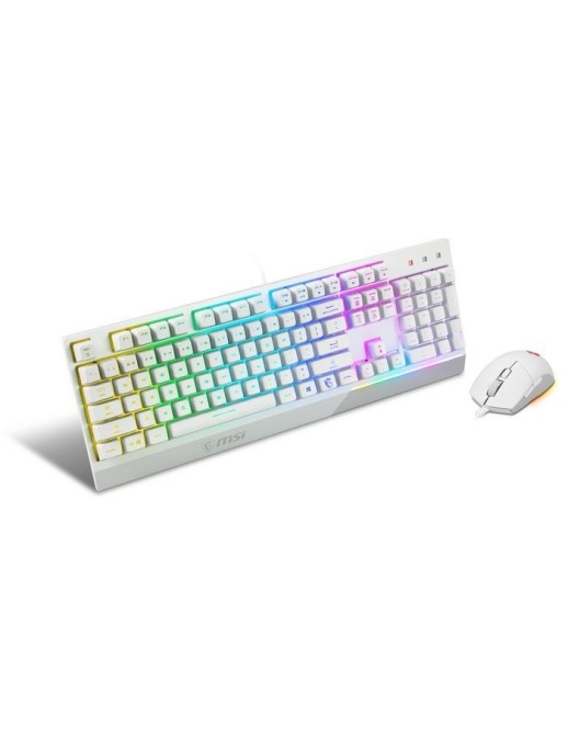 S11-04US319-CLA MSI Vigor Gk30 Combo White Memchanical Gaming Tastiera Keyboard + Gaming Mouse Bundle 'Uk Layout 6-Zone Rgb Ligh