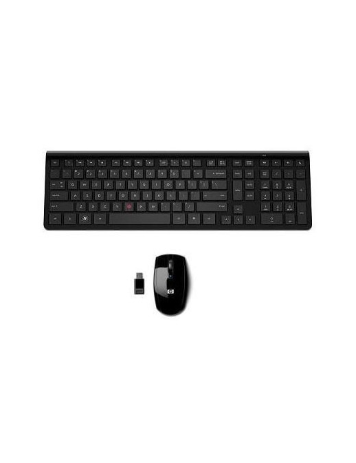 671508-061 HP Slim Wireless Tastiera Keyboard + Mouse Black