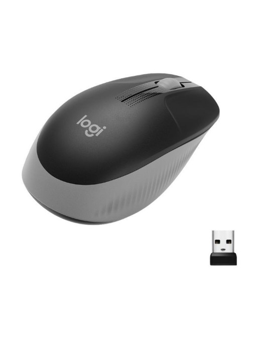 910-005906 Logitech M190 Full-size wireless mouse, RF Wireless, Alkaline, Grey 833987