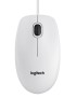 910-003360 Logitech B100 Optical USB Mouse, USB Type-A, White 808048