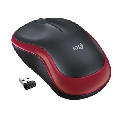 910-002237 Logitech Wireless Mouse M185, RF Wireless, Alkaline, Red 910-002240