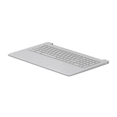 N45575-061 HP Top cover with integrated backlit Tastiera Keyboard designed for 15 W models featuring a natural silver finish and