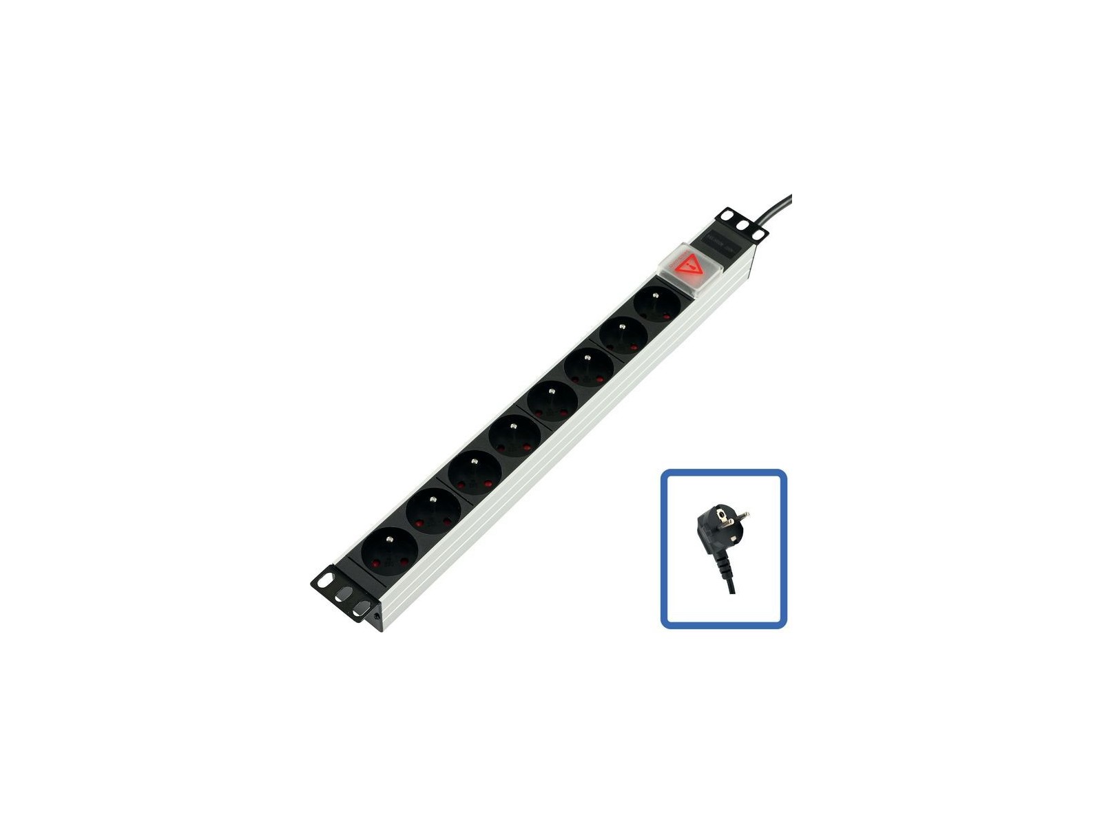 TUPS031 Lanview 19" rack mount power strip, 1U, 2m, 10A, with 8 x French Type E schuko socket TUPS031 TUPS031 Lanview 19" rack mount power strip, 1U, 2m, 10A, with 8 x French Type E schuko socket TUPS031