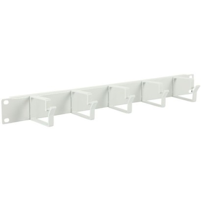 RAO100WH Lanview by Logon 1U 19" CABLE ORGANIZER PANEL, 5 HOOK WHITE RAO100WH
