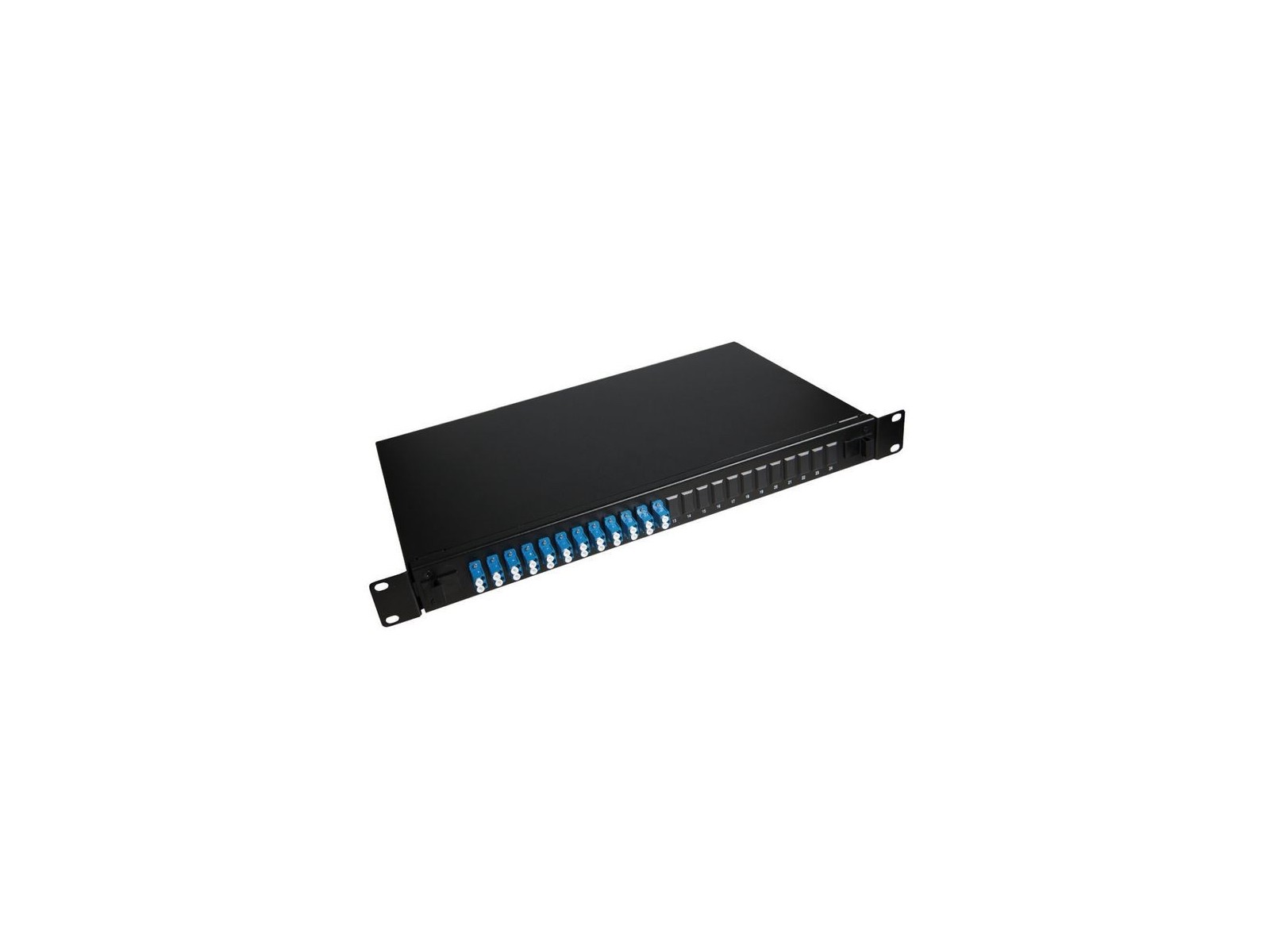 LVO233840 Lanview 24-Port Fibre patch panel mounted with 12 x LC duplex Single Mode connectors LVO233840 Lanview 24-Port Fibre patch panel mounted with 12 x LC duplex Single Mode connectors