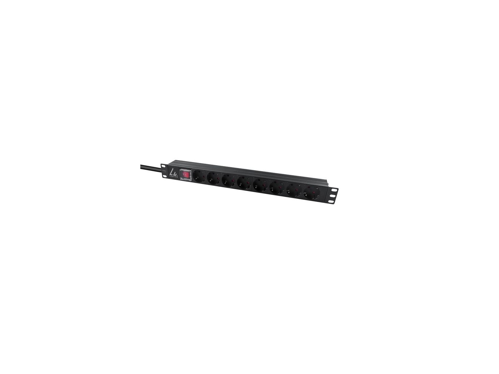 LVR-2MSCH-SCH-C13-8 Lanview 19'' rack mount power strip, 1U, 10A with 8 x Schuko socket, C14 plug LVR-2MSCH-SCH-C13-8 Lanview 19'' rack mount power strip, 1U, 10A with 8 x Schuko socket, C14 plug