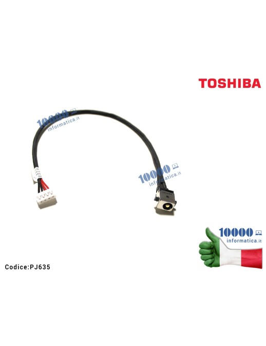 PJ635 Connettore DC Power Jack PJ635 TOSHIBA Satellite P50 P50-A L50 L50-A P50-A-13M P50-A-M13 L50-A-1DG 1417-008900 SINGATRO...