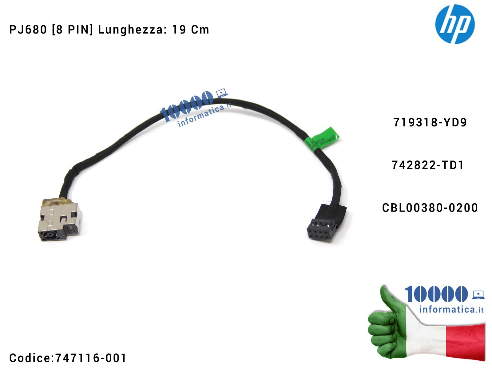 747116-001 Connettore DC Power Jack PJ680 HP 250 G3 14-D000 14-D100 15-D000 15-D100 15-R (8 PIN) 747116-001 719318-YD9 CBL003... 747116-001 Connettore DC Power Jack PJ680 HP 250 G3 14-D000 14-D100 15-D000 15-D100 15-R (8 PIN) 747116-001 719318-YD9 CBL003...