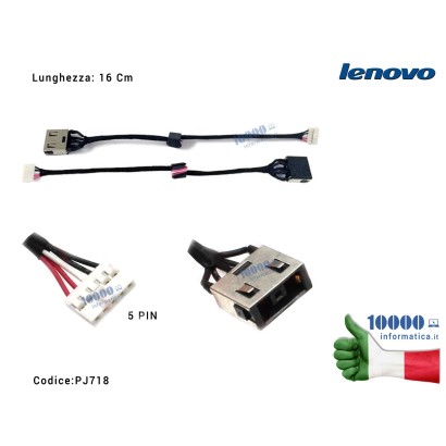 PJ718 Connettore DC Power Jack PJ718 LENOVO IdeaPad G50-30 G50-40 G50-45 G50-50 300-15 300-15IBR 300-15ISK 300-17ISK [16 cm]