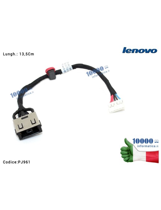 PJ961 Connettore di Alimentazione DC Power Jack PJ961 LENOVO IdeaPad B40-45 B40-70 B40-80 B50 B50-30 B50-45 B50-70 [13,5 cm] ...