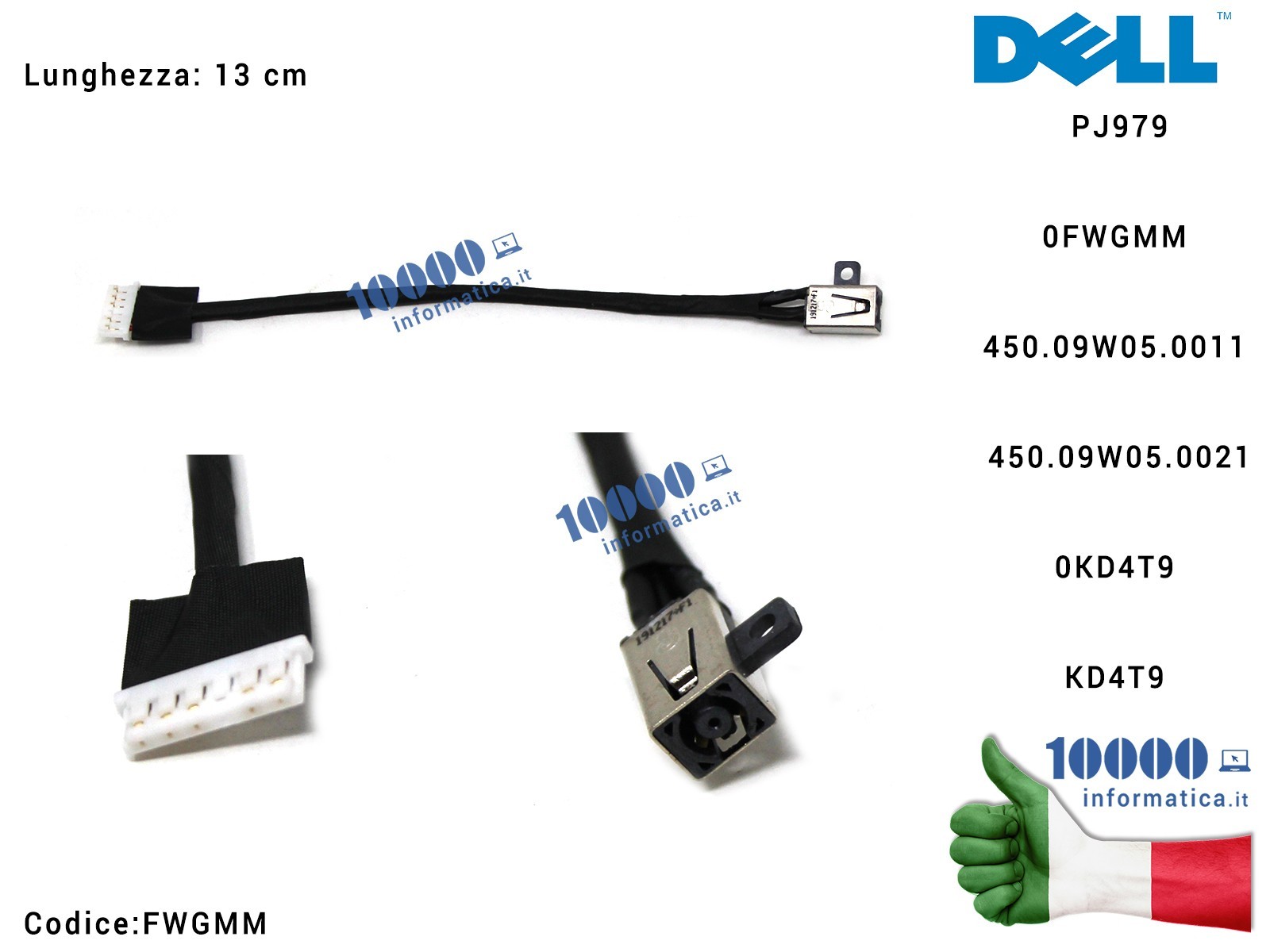 FWGMM Connettore di Alimentazione DC Power Jack DELL Inspiron 3465 3467 - 0FWGMM Connettore DC Power Jack PJ979 DELL Inspiron... FWGMM Connettore di Alimentazione DC Power Jack DELL Inspiron 3465 3467 - 0FWGMM Connettore DC Power Jack PJ979 DELL Inspiron...