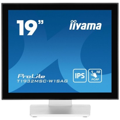 T1932MSC-W1SAG iiyama 19" WHITE PCAP-10P Anti-Glare, Bezel Free,IPS,1280x1024,Speakers,VGA,DP,HDMI,215cd/m²,USB,Multiouch(OS)