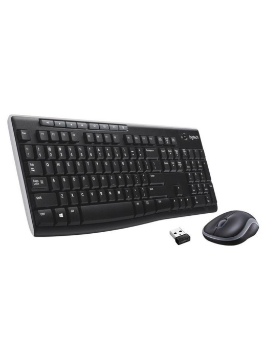 920004508 Logitech Wireless Combo Mk270 Keyboard Mouse Included Rf Wireless Qwerty Black, Silver