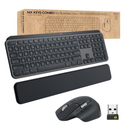 920-010926 Logitech MX Keys combo for Business Gen 2 keyboard Mouse included RF Wireless + Bluetooth QWERTZ German Graphite