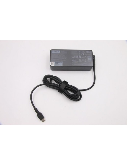5A10W86253 Lenovo 65W power adapter for Lenovo laptops, featuring 20V, 15V, 9V, and 5V outputs, dual-port design for versatile c