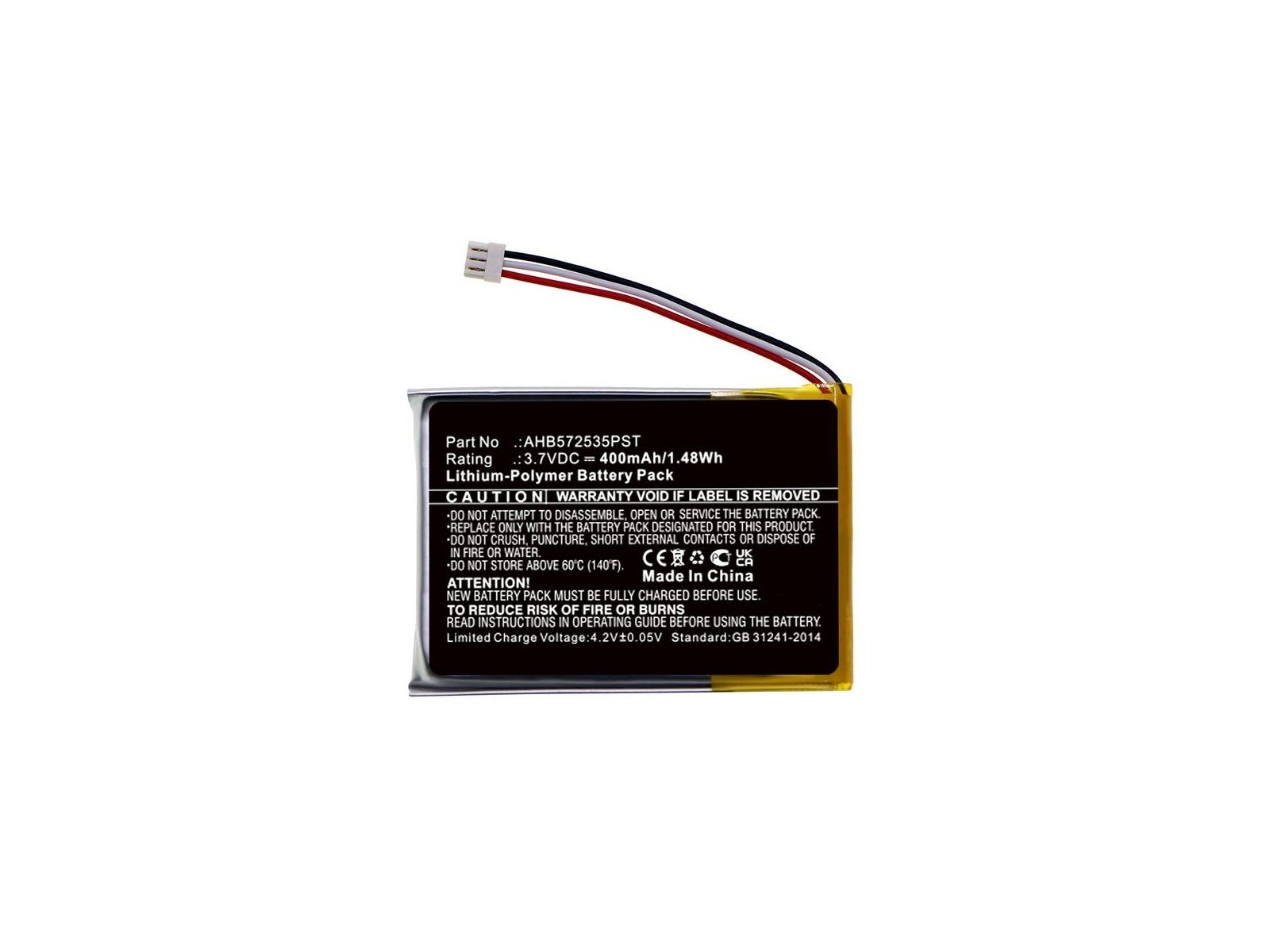 MBXWHS-BA185 CoreParts 1.48 Wh Li-Pol 3.7V 400mAh Black for Jabra Wireless Headset Evolve 75 AHB572535PST MBXWHS-BA185 CoreParts 1.48 Wh Li-Pol 3.7V 400mAh Black for Jabra Wireless Headset Evolve 75 AHB572535PST