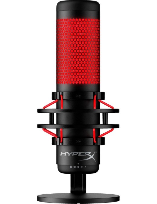 4P5P6AA HP HyperX QuadCast - USB Microphone (Black-Red) - Red Lighting