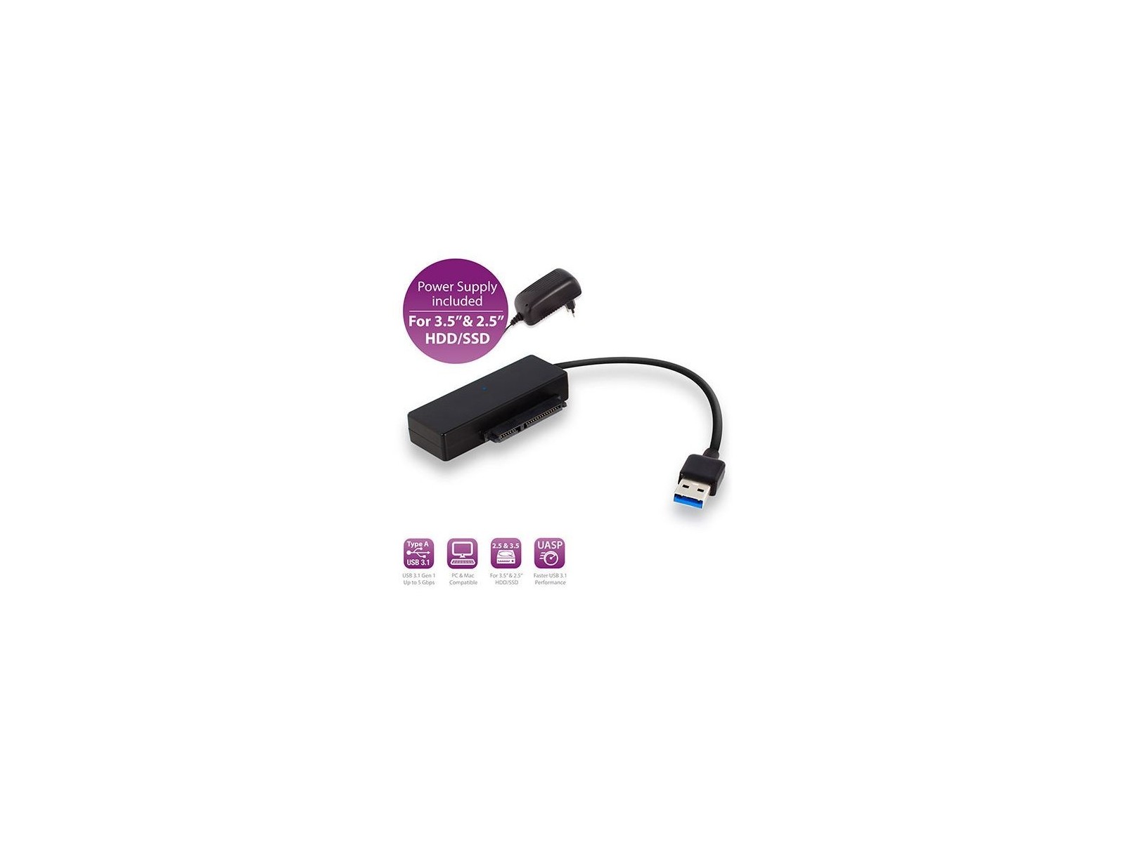 USB3.0SATAHDDSSD MicroConnect 2.5" and 3.5" SATA HDD SSD to USB 3.1 Gen1 adapter cable USB3.0SATAHDDSSD MicroConnect 2.5" and 3.5" SATA HDD SSD to USB 3.1 Gen1 adapter cable