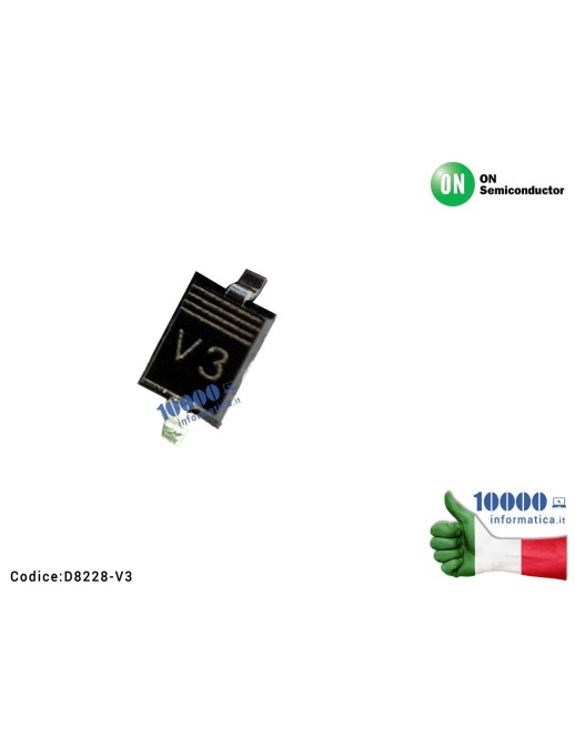 D8228-V3 Diodo Retroilluminazione Backlight SMD D8228 V3 D8258 (2 PIN) iPad 2 iPad 3 iPad 4 iPad Mini 2 Mini 4 (40V 1A) PMEG4...