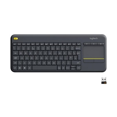 920-007145 Logitech Wireless Touch Keyboard K400 Plus - Black, Dutch (Qwerty)