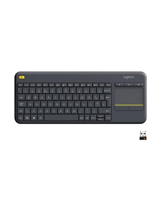 920-007145 Logitech Wireless Touch Keyboard K400 Plus - Black, Dutch (Qwerty)