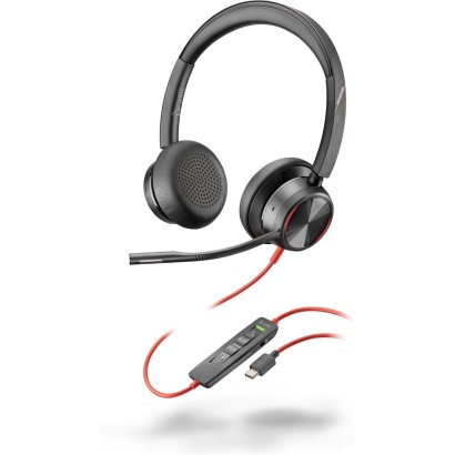 8X223AA HP Blackwire 8225 Stereo USB-C Headset +USB-C/A Adapter 214407-01