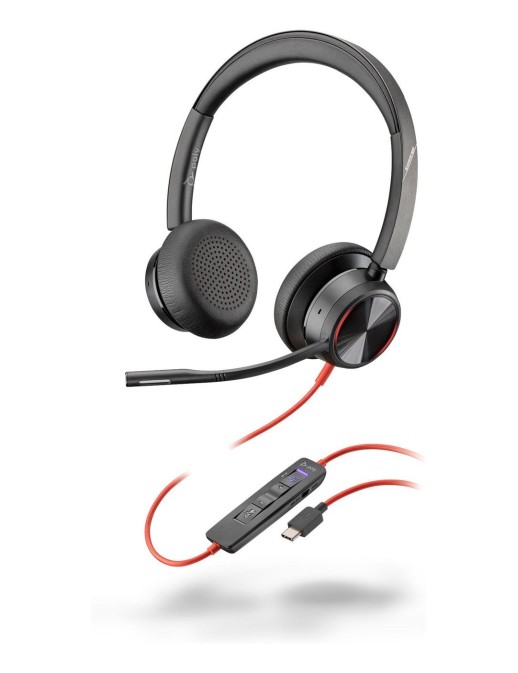 8X225AA HP Blackwire 8225 Stereo Microsoft Teams Certified USB-C Headset +USB-C/A Adapter 214409-01