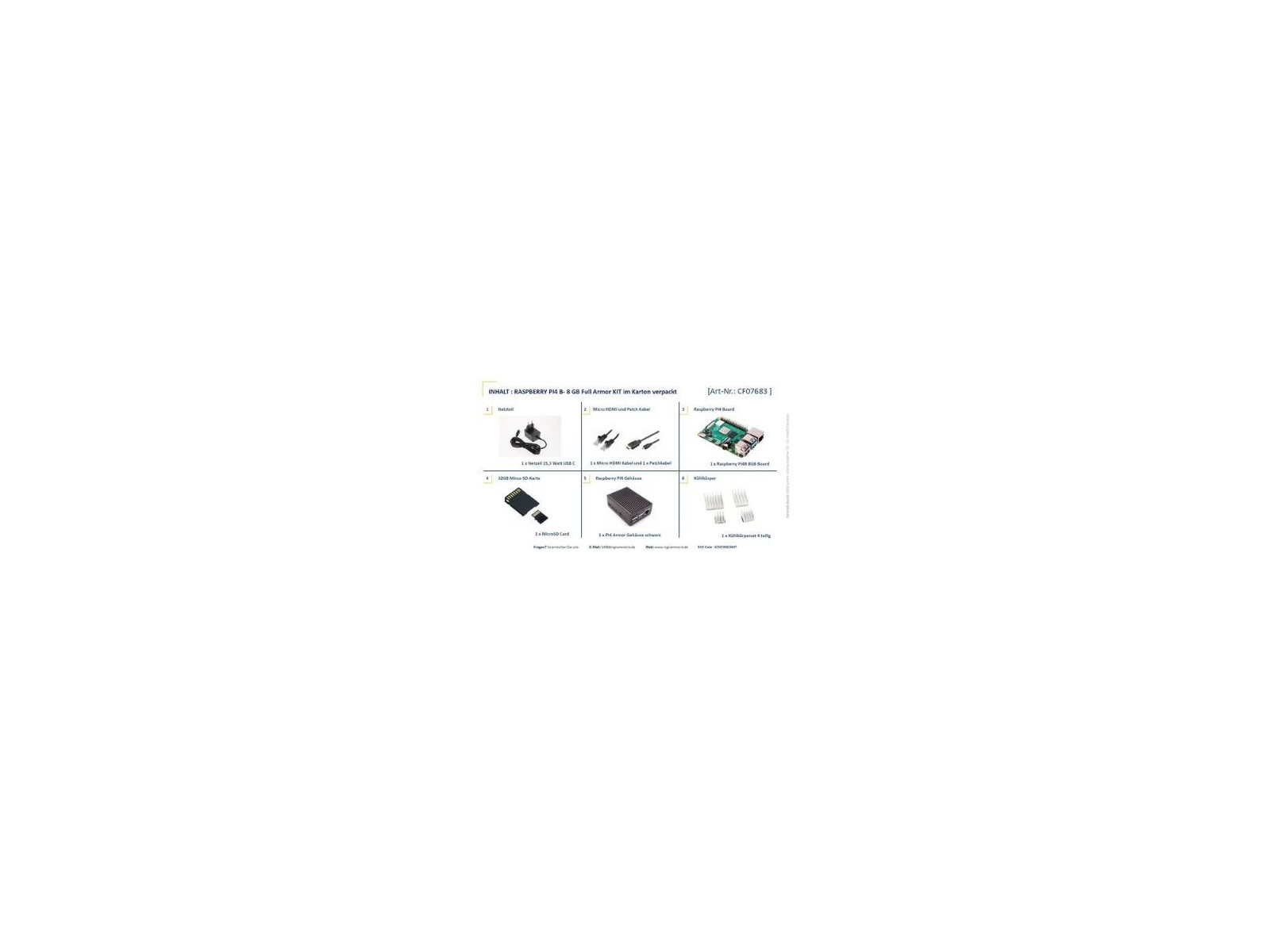 SI-CLOSEDARMOR8GB Raspberry Pi 4B ARMOR 8GB KIT PI4 8GB ARMOR GEH PSU 32GB SI-CLOSEDARMOR8GB Raspberry Pi 4B ARMOR 8GB KIT PI4 8GB ARMOR GEH PSU 32GB