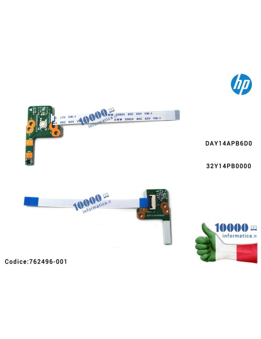 762496-001 Pulsante Tasto Accensione Power Board HP Pavillion 15-P 15-K TPN-Q140 14-P 15Z-P DAY14APB6D0 32Y14PB0000 15-P021CY...