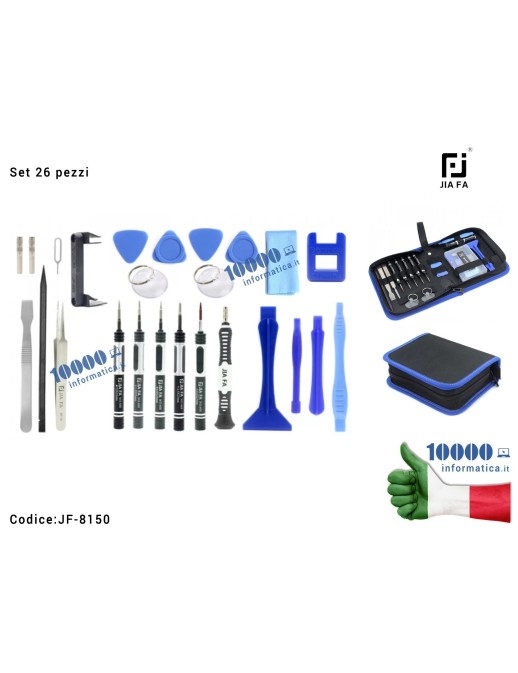 JF-8150 Cacciaviti di Precisione JIAFA JF-8150 [Set 26 pezzi] Esagonali Torx mini Stella Kit Atrezzi per Riparazione Cellular...