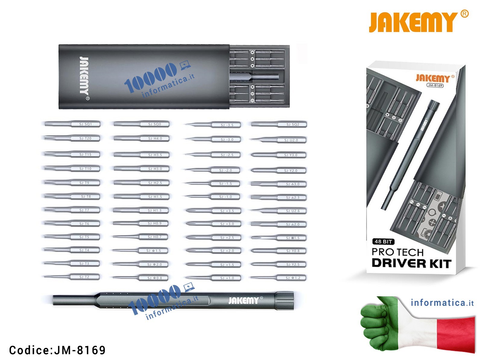 JM-8169 Set 49 pezzi Cacciaviti di Precisione JACKEMY JM-8169 Esagonali Torx mini Stella Kit per Riparazione Cellulari fai da... JM-8169 Set 49 pezzi Cacciaviti di Precisione JACKEMY JM-8169 Esagonali Torx mini Stella Kit per Riparazione Cellulari fai da...