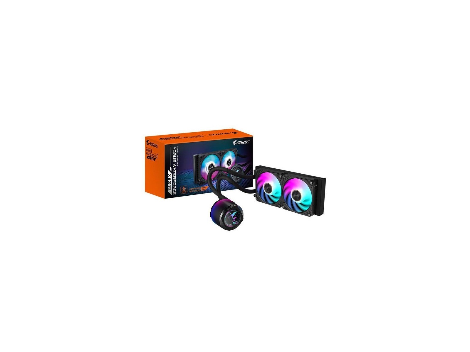 GP-AORUS WATERFORCE X II 240 Gigabyte Aorus Waterforce X Ii 240 Aio Liquid Cpu Cooler- 2X120Mm Argb Fans, Full-Color Lcd, Magnet GP-AORUS WATERFORCE X II 240 Gigabyte Aorus Waterforce X Ii 240 Aio Liquid Cpu Cooler- 2X120Mm Argb Fans, Full-Color Lcd, Magnet