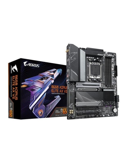 B650 AORUS ELITE AX V2 Gigabyte Motherboard - Supports Amd Am5 Cpus, 12+2+2 Phases Digital Vrm, Up To 8000Mhz Ddr5 (Oc), 1Xpcie 