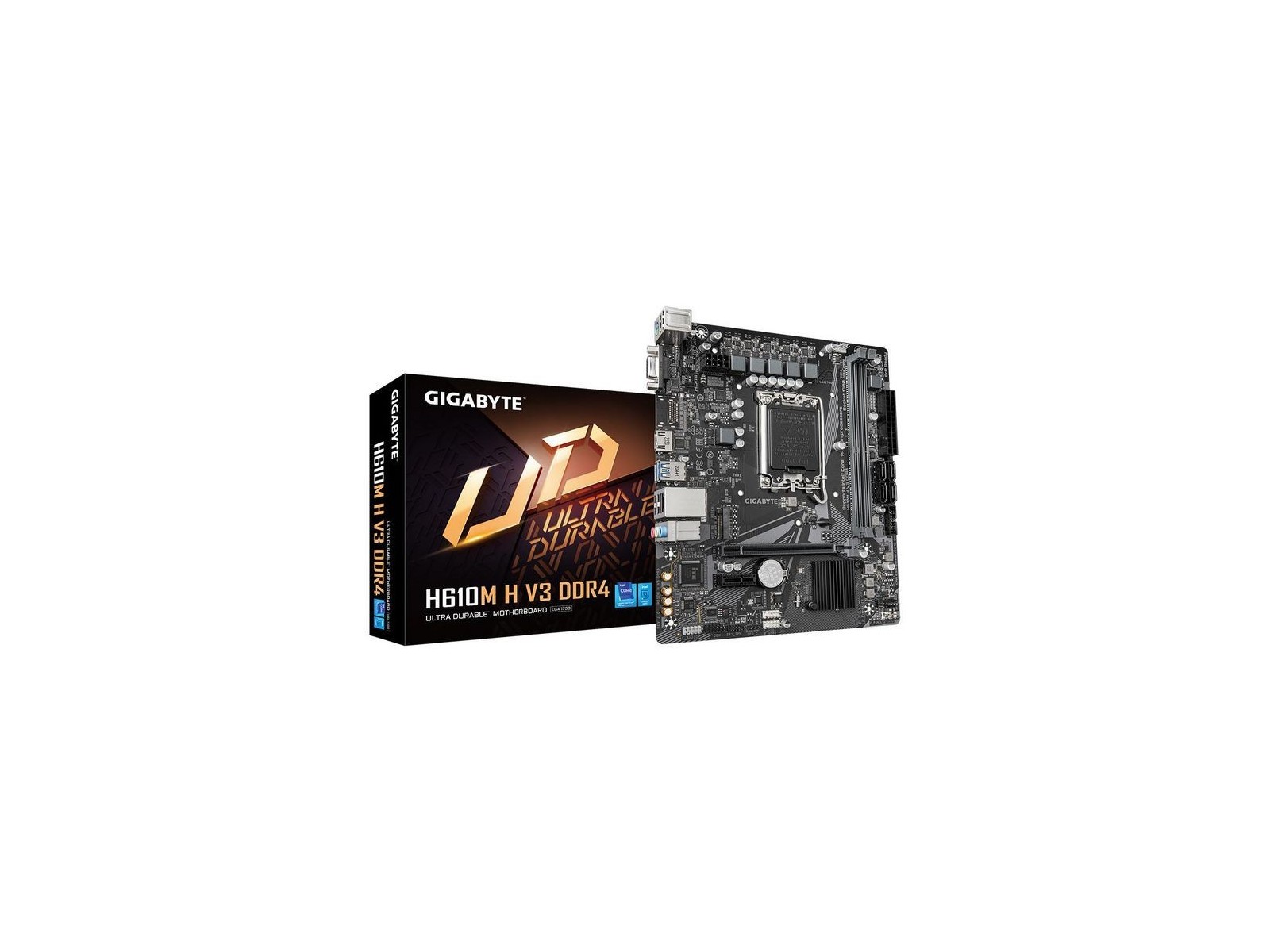 H610M H V3 DDR4 Gigabyte Motherboard - Supports Intel Core 14Th Cpus, 4+1+1 Hybrid Phases Digital Vrm, Up To 3200Mhz Ddr4, 1Xpci H610M H V3 DDR4 Gigabyte Motherboard - Supports Intel Core 14Th Cpus, 4+1+1 Hybrid Phases Digital Vrm, Up To 3200Mhz Ddr4, 1Xpci
