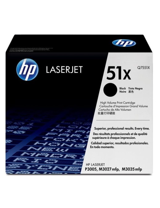 Q7551X HP 51X High Yield Black Original LaserJet Toner Cartridge HPQ7551X