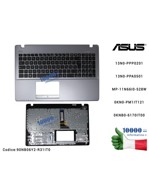 90NB06Y2-R31IT0 Tastiera Italiana Completa di Top Case Superiore ASUS F550Z F550ZE X550Z X550ZE 13N0-PPP020113N0-PPA0501 0KN0...