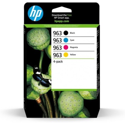 6ZC70AE HP 963 4-pack Black/Cyan/Magenta/Yellow Original Ink Cartridges