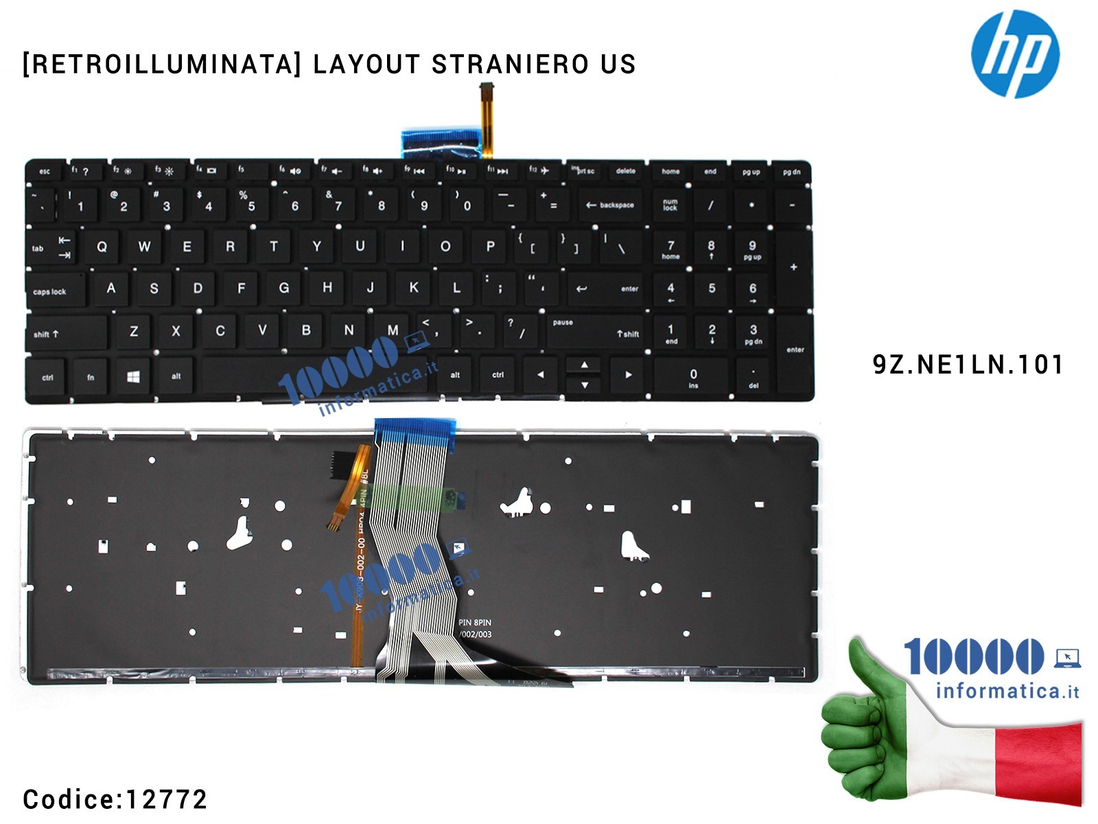 12772 Tastiera Straniera Retroilluminata (NERA) HP Pavilion 15-BR 15-BS 15-BW 250 G6 255 G6 TPN-C129 TPN-C130 17G-BR 15-CC [A... 12772 Tastiera Straniera Retroilluminata (NERA) HP Pavilion 15-BR 15-BS 15-BW 250 G6 255 G6 TPN-C129 TPN-C130 17G-BR 15-CC [A...
