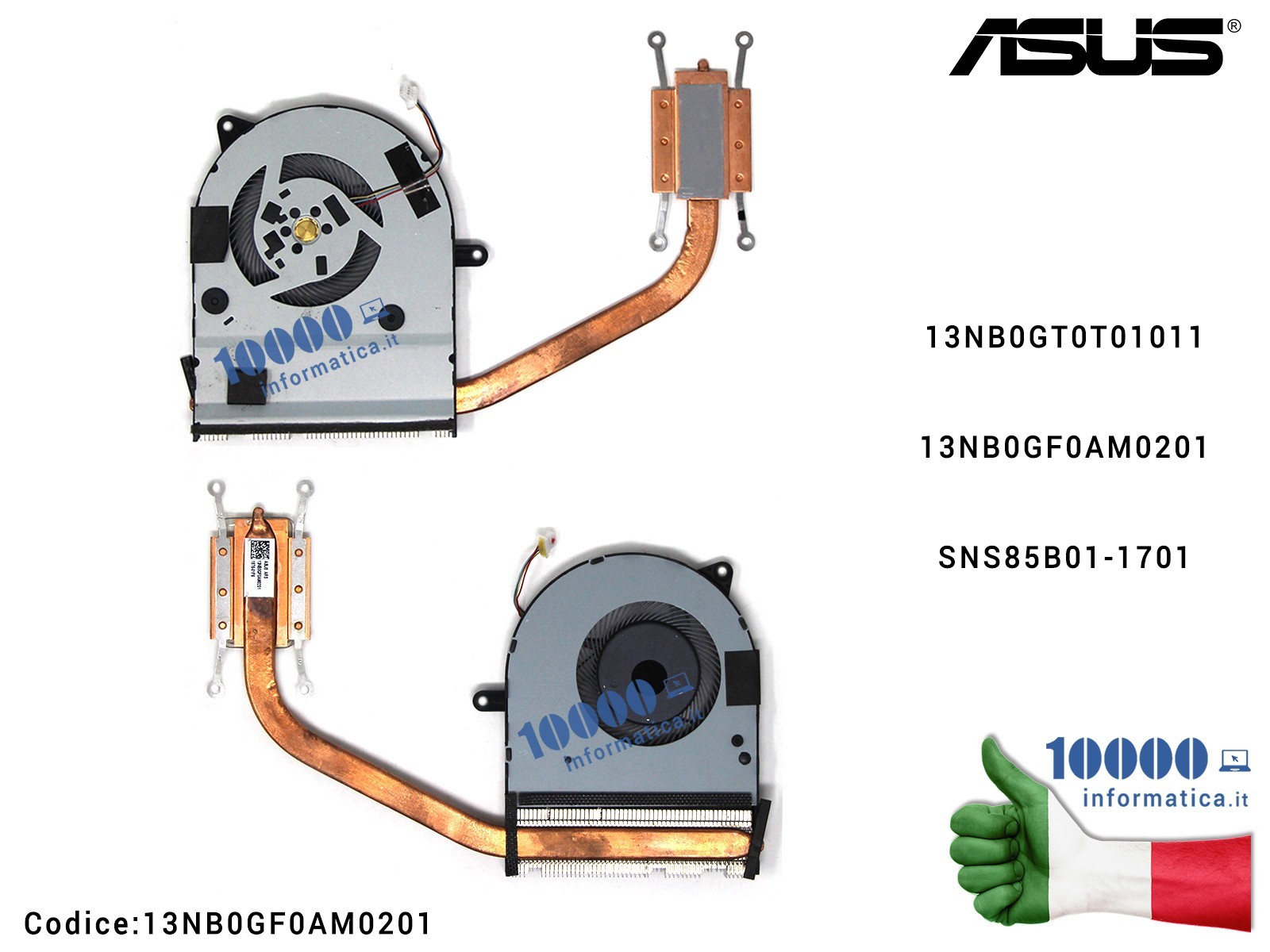 13NB0GF0AM0201 Ventola di Raffreddamento Fan CPU + Dissipatore Heatsink ASUS VivoBook S410U S410UA X411UA X411U A411 F411 K41... 13NB0GF0AM0201 Ventola di Raffreddamento Fan CPU + Dissipatore Heatsink ASUS VivoBook S410U S410UA X411UA X411U A411 F411 K41...