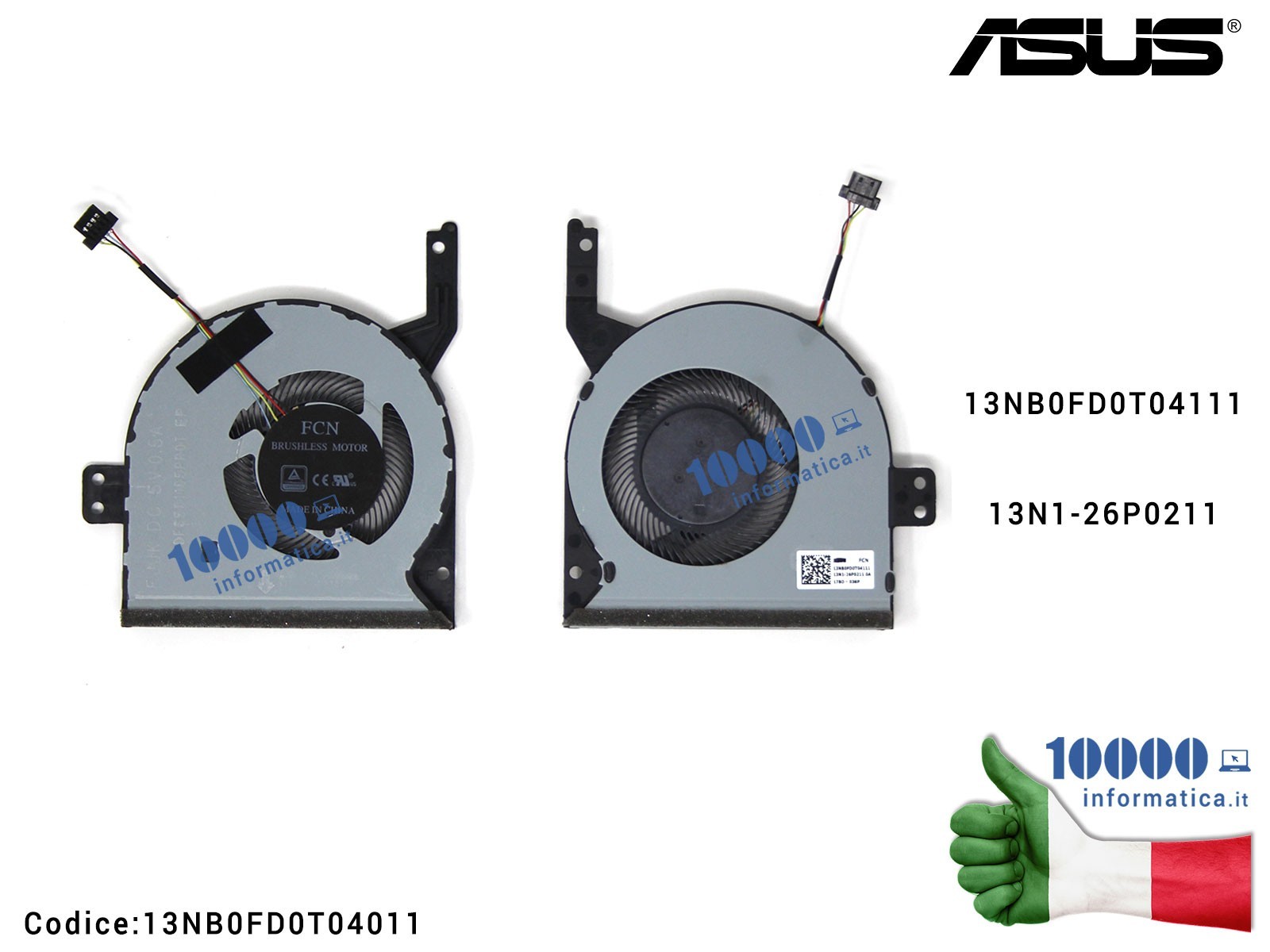 13NB0FD0T04011 Ventola di Raffreddamento Fan CPU ASUS VivoBook X542 X542B X542BA X542U X542UA X542UF X542UQ X542UR R542U K542... 13NB0FD0T04011 Ventola di Raffreddamento Fan CPU ASUS VivoBook X542 X542B X542BA X542U X542UA X542UF X542UQ X542UR R542U K542...