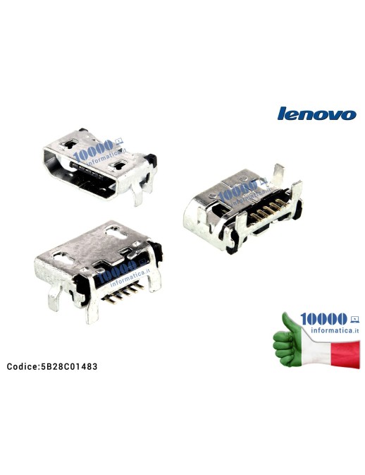 5B28C01483 Connettore di Alimentazione micro USB DC Power Jack LENOVO TAB 2 A10-70F A7600H A370E A3000 A3000H A5000 A7600 S91...