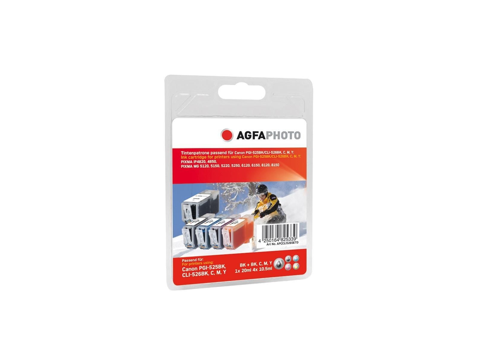 APCCLI526SETD AgfaPhoto Ink BK/B/C/M/Y PGI-525PGBK, 4529B001, CLI-526BK, 4540B001, CLI-526C, 4541B001, CLI-526M, 4542B001, CLI-5 APCCLI526SETD AgfaPhoto Ink BK/B/C/M/Y PGI-525PGBK, 4529B001, CLI-526BK, 4540B001, CLI-526C, 4541B001, CLI-526M, 4542B001, CLI-5