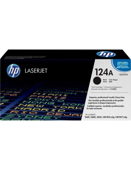 Q6000A HP 124A Black Original LaserJet Toner Cartridge HPQ6000A, 649483