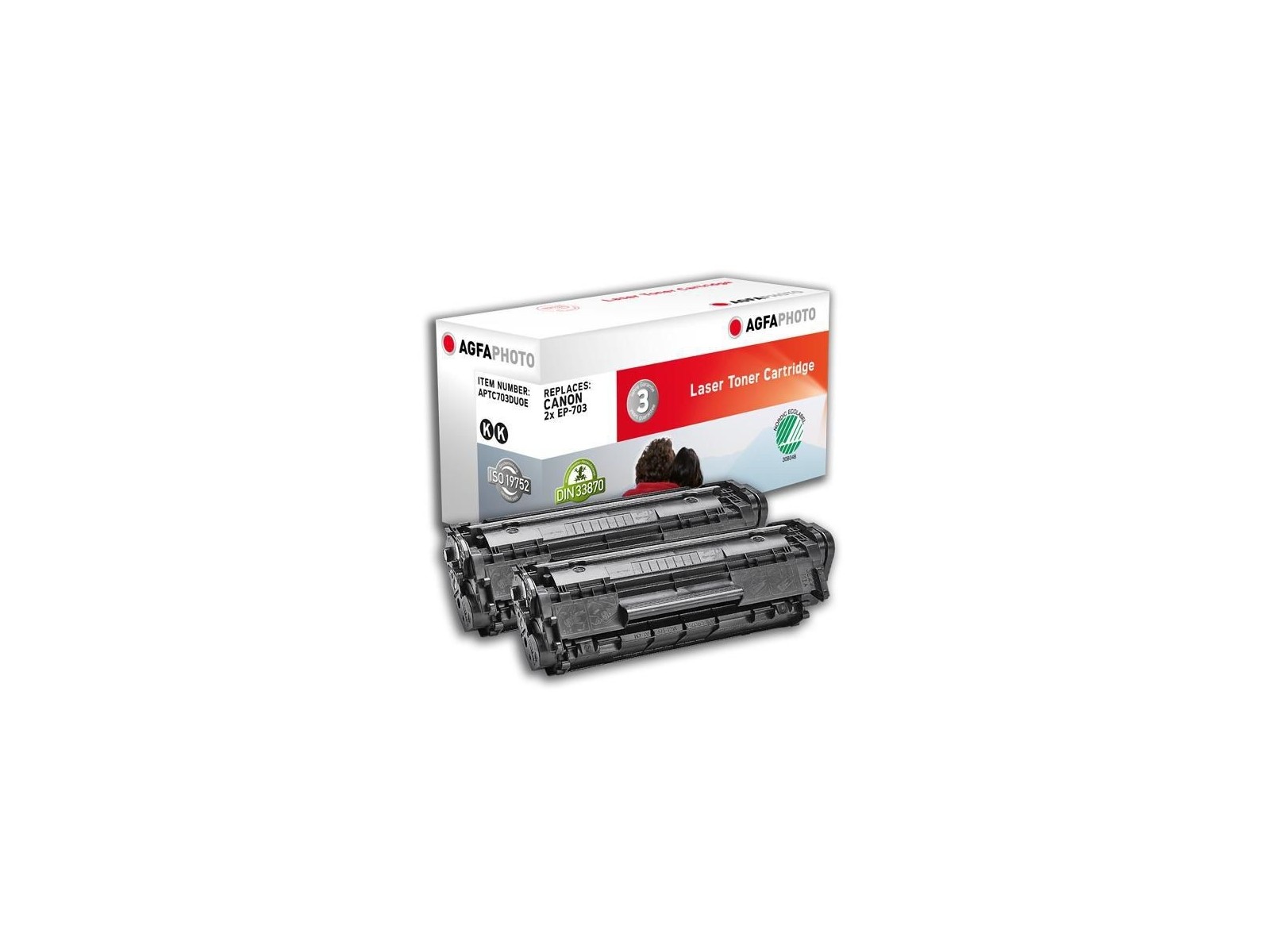 APTC703DUOE AgfaPhoto Canon 2xEP-703, 2 x 2000 page yield, Black APTC703DUOE AgfaPhoto Canon 2xEP-703, 2 x 2000 page yield, Black