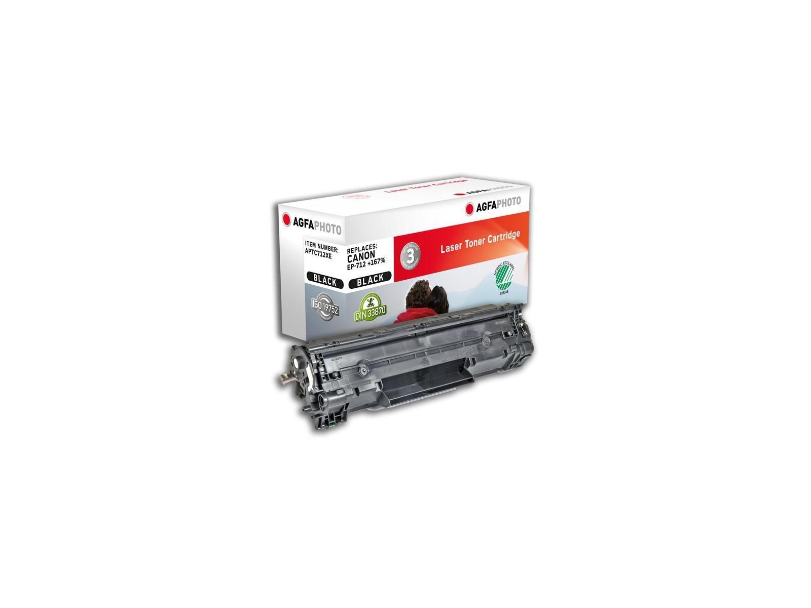 APTC712XE AgfaPhoto 4000 page yield, f/Canon, Black APTC712XE AgfaPhoto 4000 page yield, f/Canon, Black