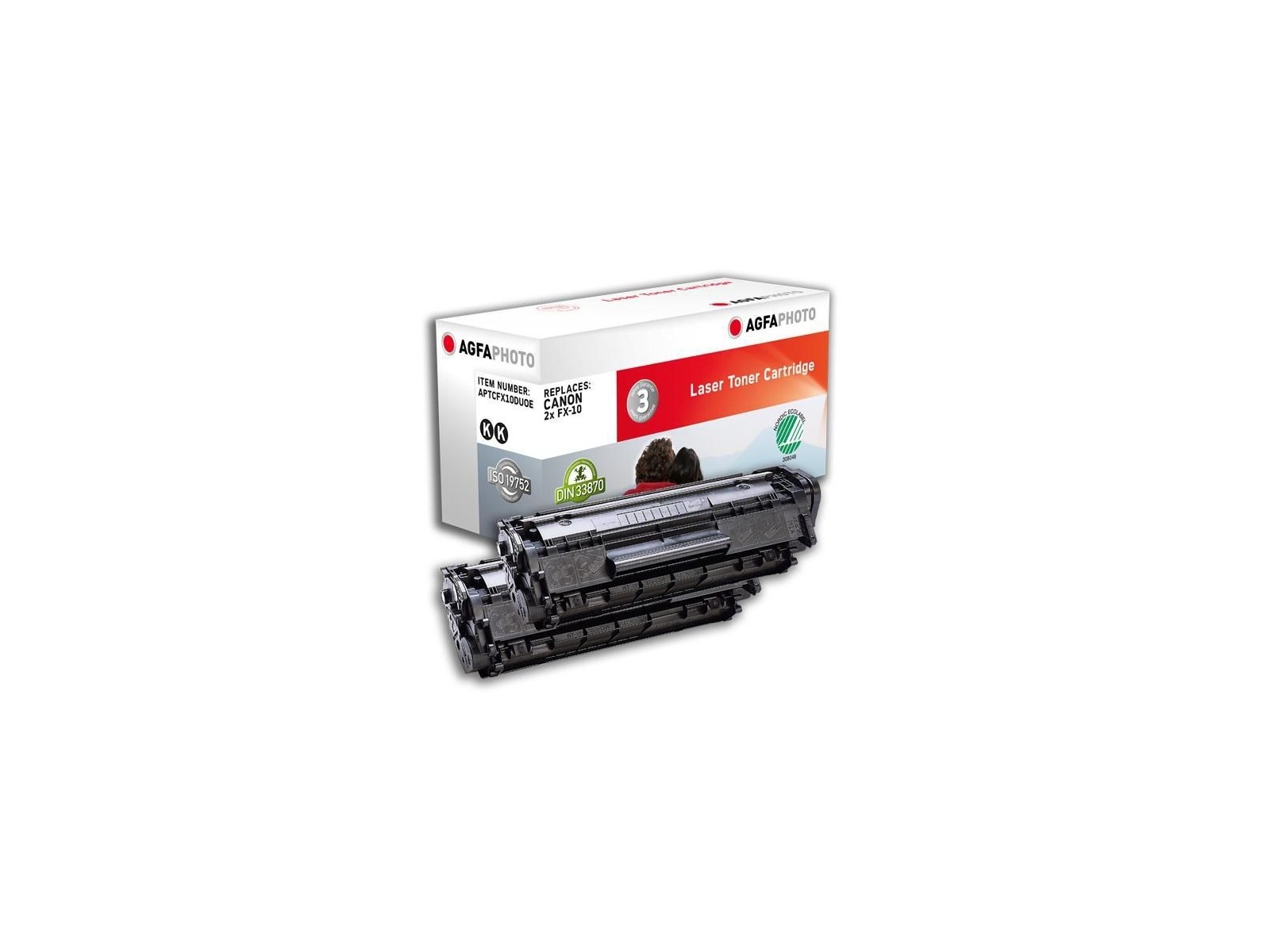 APTCFX10DUOE AgfaPhoto 2x 2000 page yield, f/Canon, black APTCFX10DUOE AgfaPhoto 2x 2000 page yield, f/Canon, black
