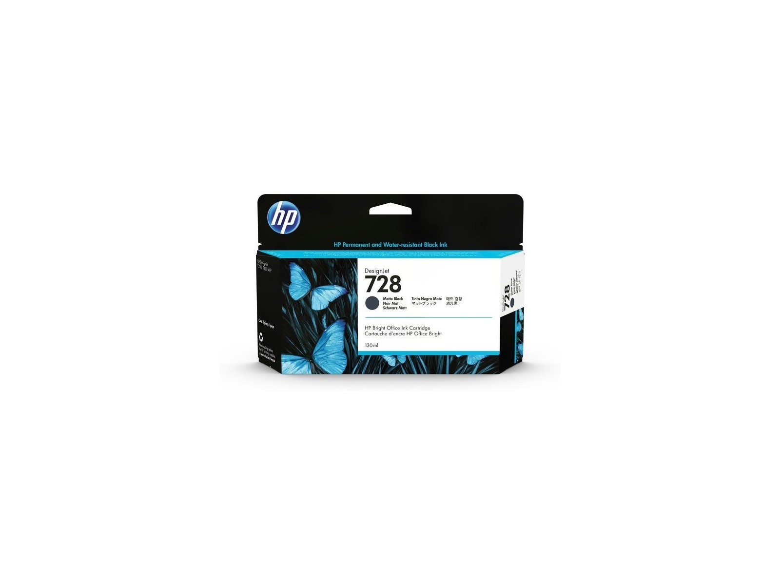 3WX25A HP 728 130-ml Matte Black DesignJet Ink Cartridge 3WX25A HP 728 130-ml Matte Black DesignJet Ink Cartridge
